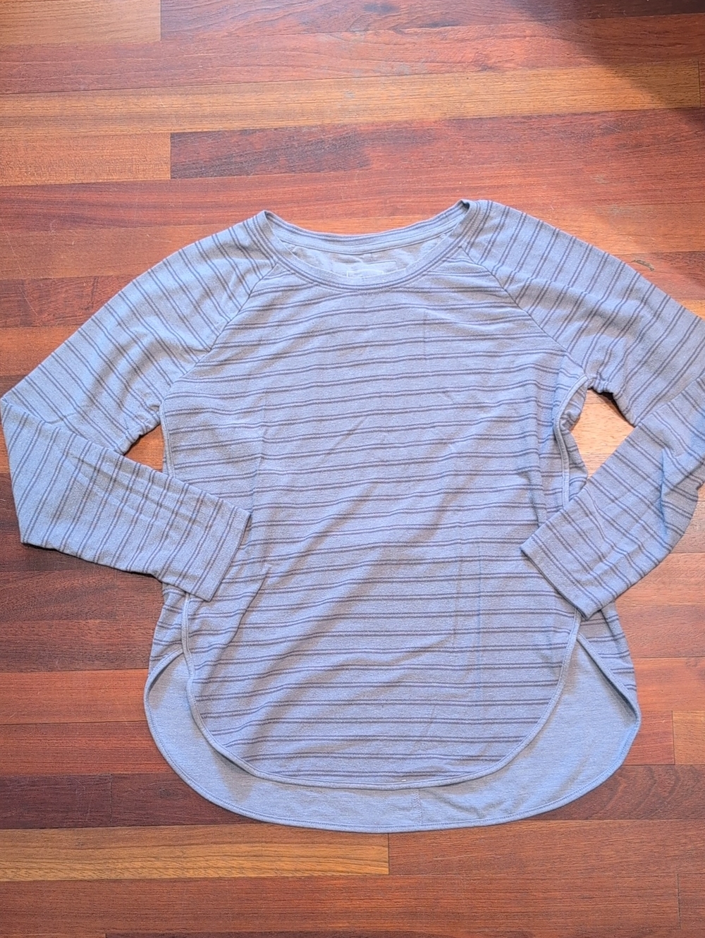 Sonoma Gray Striped Long-Sleeve Tee Tunic Style Slouchy